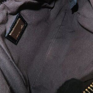 Authentic FENDI Zucca Sequins Chain Accessory Pouch Black Pink